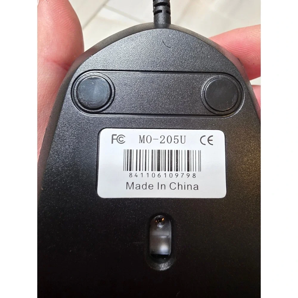 Black Wired Optical USB Computer Mouse Ergonomic Textured Grip MO-205U F3‎